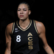 Liz Cambage #8 of the Las Vegas Aces is introduced before Game Five of the 2021 WNBA Playoffs semifinals against the Phoenix Mercury at Michelob ULTRA Arena on October 8, 2021 in Las Vegas, Nevada. (Photo by Ethan Miller/Getty Images)